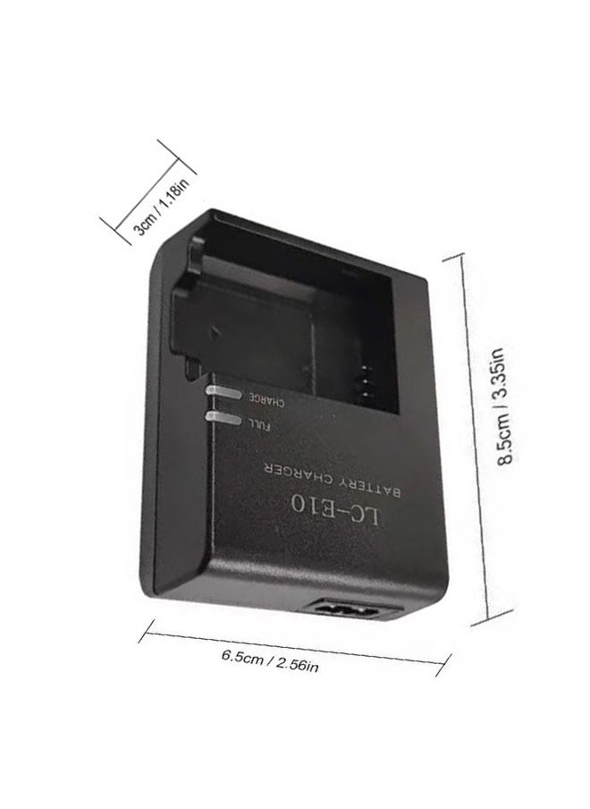 LC-E10 Corded Fast Battery Charger for Canon LP-E10 LC-E10C LC-E10E and Canon EOS Rebel T7 T6 T5 T3 T100 4000D 3000D 2000D 1500D 1300D 1200D 1100D, Black