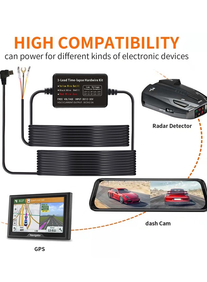 بيوينتي Type C USB Port Dash Cam Hardwire Kit for 24H Parking Monitor (3.5m) - Image 5