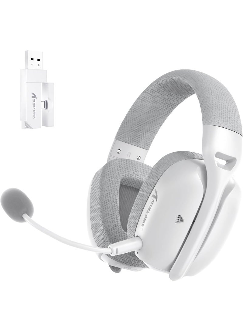 هجوم القرش ATTACK SHARK L80PRO Wireless Gaming Headset - White - Image 1