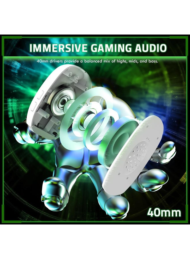 هجوم القرش ATTACK SHARK L80PRO Wireless Gaming Headset - White - Image 2