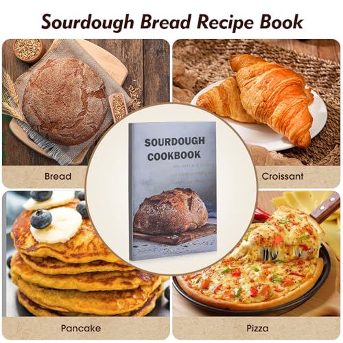 Friheten Sourdough Starter Kit, Sourdough Bread Baking Supplies, 40oz Sourdough Starter Jar, Silicone Banneton Bread Proofing Basket Set with 9" Round & 10" Oval,Artisan Bread Baking Tools,Silicone Bread Sling - Image 2