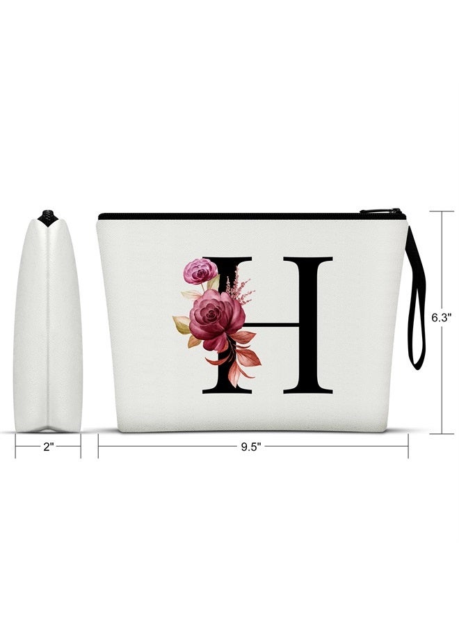 Vavabox A-Z Personalized Makeup Bag,Birthday Gifts for Women Mom,Gifts for Best Friend,Bride Bridesmaid Cosmetic bag (H) - Image 2