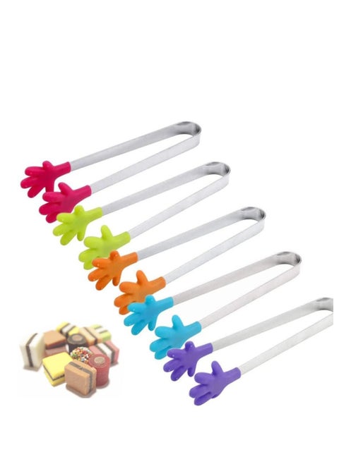Cooking Tongs Kitchen Pliers Stainless Steel, Non Slip and Easy Grips Silicone Handle, Non-Scratch Tips, Locking Handle Joint System Barbecue Salad Baking
