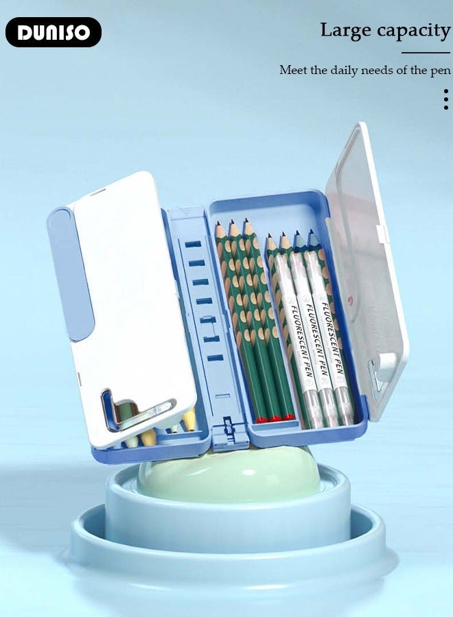 DUNISO 3 in 1 Book Stand Holder for Kid, Foldable Writing Case Book Rack and Drawing Board with Sticker for Kids,  Heights Adjustable Portable Book Holders for Textbook Phone Ipad Boys and Girls - Image 5