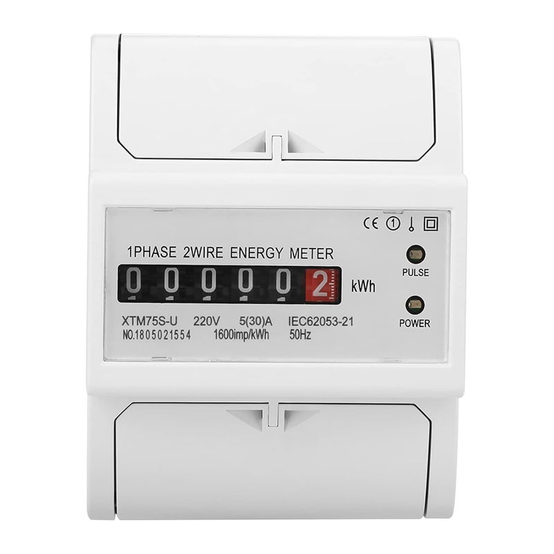 XTM75S U عداد كهرباء إلكتروني كيلووات ساعة أحادي الطور بسلكين 5-30 أمبير عداد كهرباء رقمي لسكة DIN - Image 5
