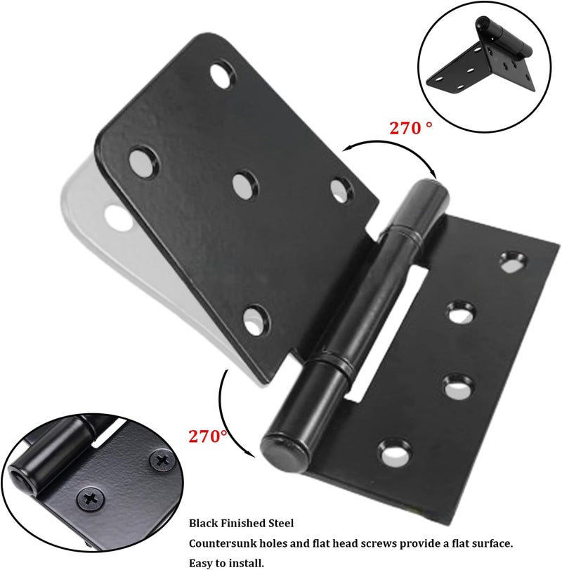 CTrowelpro 3-1/2" Heavy Duty Gate Hinges, 8 Pack Black Iron Shed Door T Hinges for Barn Wood Fence With 144PCS Screws - Image 3