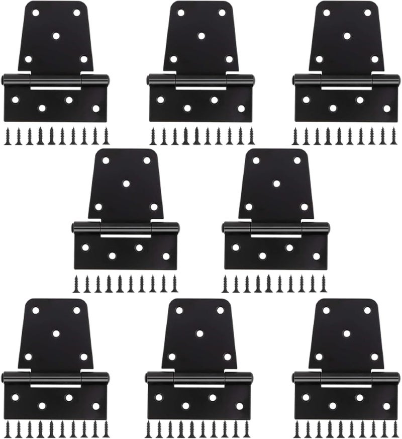 CTrowelpro 3-1/2" Heavy Duty Gate Hinges, 8 Pack Black Iron Shed Door T Hinges for Barn Wood Fence With 144PCS Screws - Image 1
