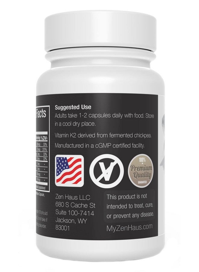 Zen Haus Adk Vitamin Supplement With Network Antioxidants A D3 K2 (Mk7 Nonsoy) And E With Coq10 And Alpha Lipoic Acid For Vision Strong Bones And Teeth And Immune Support D3 Complex - Image 3