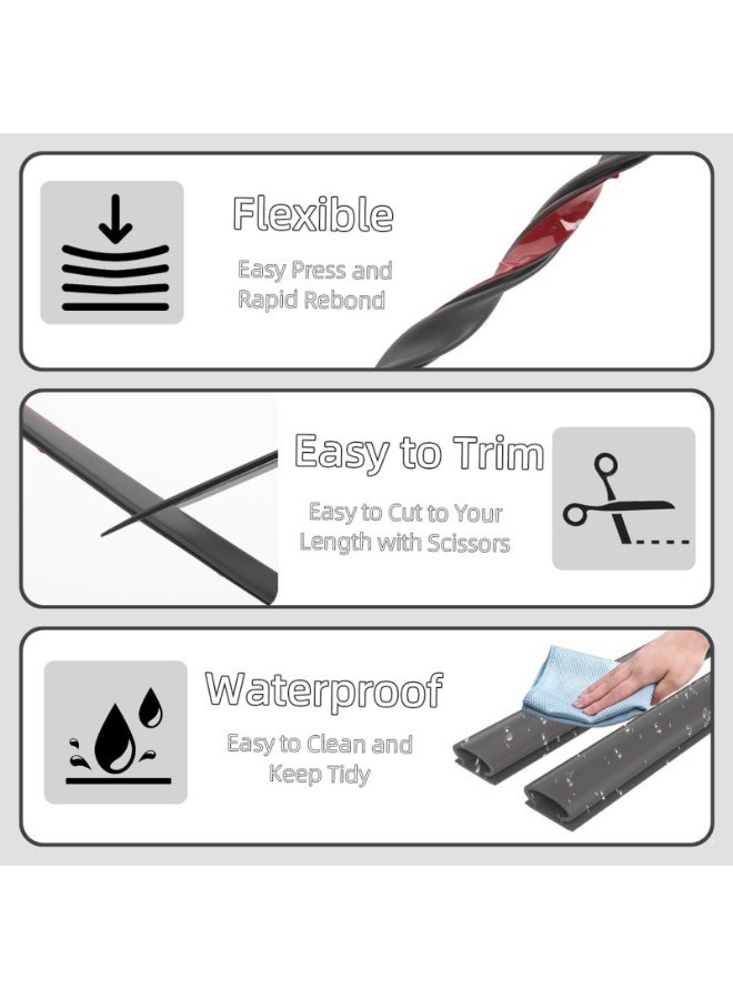Door Seal Strip Door Weather Stripping Self-Adhesive Rubber Door Insulation Weather Strip for Window and Door Soundproofing D Shape Weatherstripping for Door Frame Gap Blocker 10 * 6 black 6-meter roll +adhesive aid - Image 4