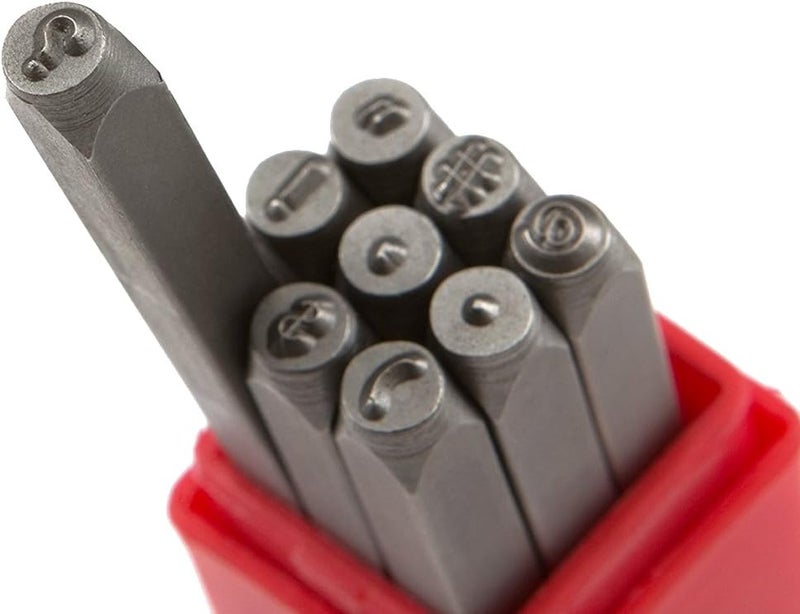 klarako 9 Pieces 4mm Metal Stamp Punctuation Set Punchs Carbon Steel Stamping Tool Case Craft Die Maker - Image 3
