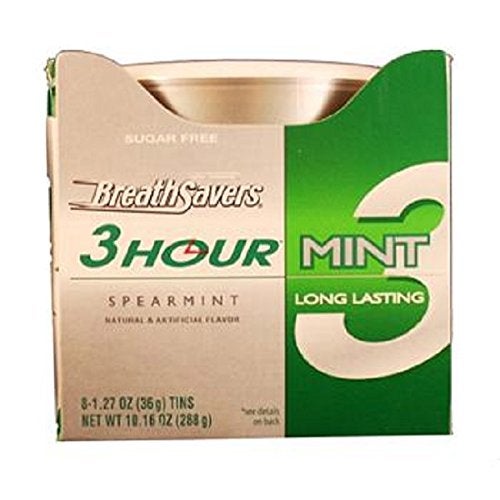 BREATH SAVERS 3HOUR MINT SPEARMINT Can 127 oz Each  8 in a Pack - Image 1