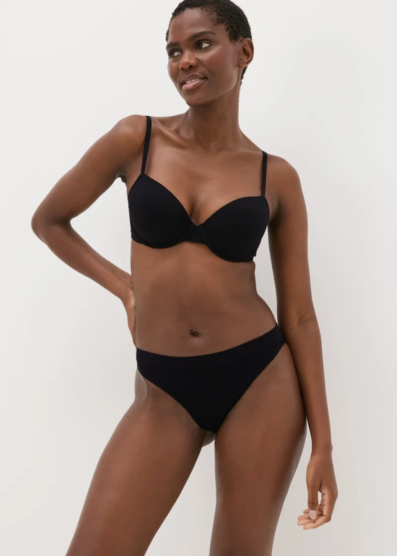 Matalan Black Seamless Brazilian Knickers