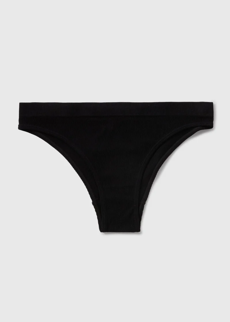 Matalan Black Seamless Brazilian Knickers
