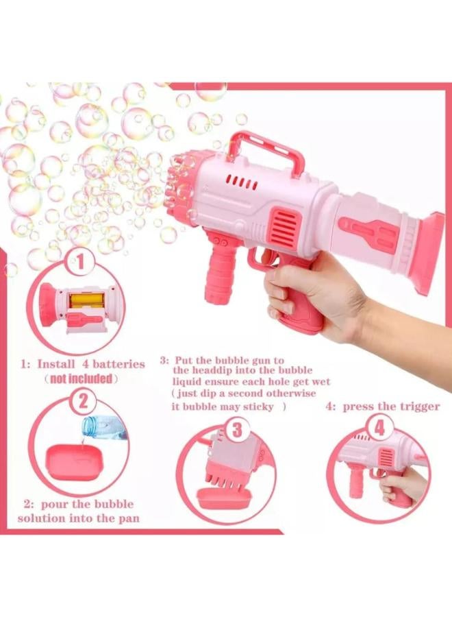 مسدس فقاعات للأطفال بـ 32 فتحة - منفاخ فقاعات صابون أوتوماتيكي على شكل صاروخ - Image 4