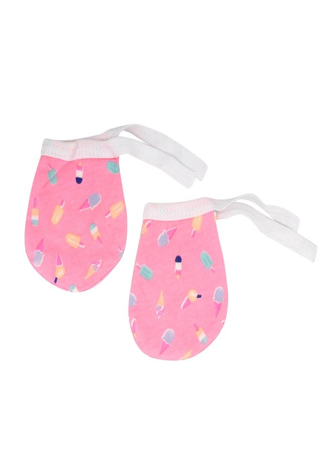 Tiny Treasures Cotton Baby Mittens for 0-6 Months - Breathable, Soft Cotton Hand Coverings with Gentle Elastic Thread, Multicolor Infant Gloves & Hand Warmers | Pack of 6 Pair - Image 3