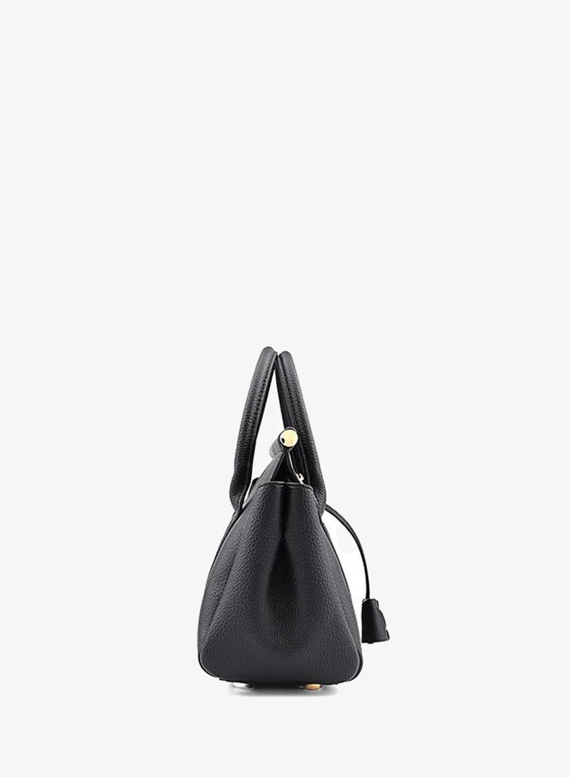 Cuple Black Women’s Structured Top Handle Shoulder Bag for Women | Best Price UAE