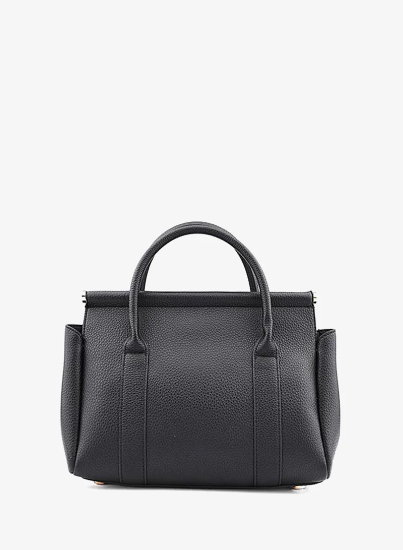 Cuple Black Women’s Structured Top Handle Shoulder Bag for Women | Best Price UAE