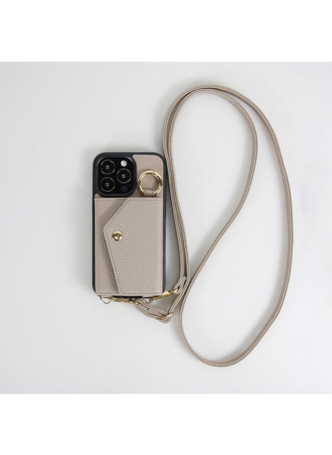 For AppleFor Iphone14 15 16Pro Max Plus For SamsungGalaxy Multi Card Slot Lanyard Phone Case-Color:Khaki-Applicable Model:xperia Ace III