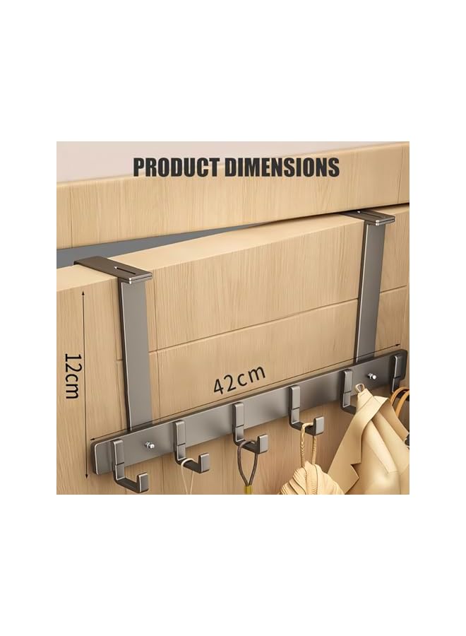 S-TOP Over The Door Hooks with 6 Hooks, Versatile Door Hanger for Clothes, Coats, Towels, Bags, Keys - Image 4