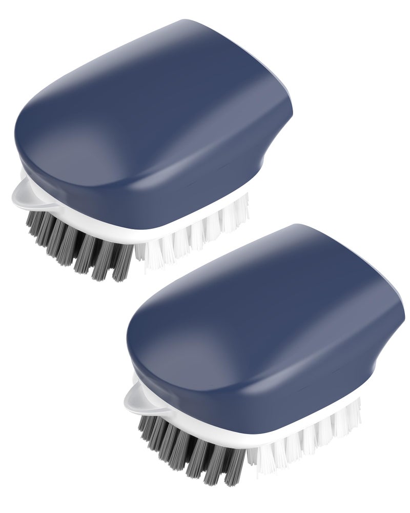 ROSEOK Potato Scrubber and Veggie Brush, Self-Standing Kitchen Brush for Fruit and Vegetable Cleaning, Navy Blue, 2 Pack - Image 1