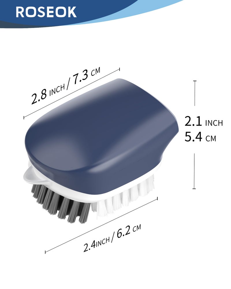 ROSEOK Potato Scrubber and Veggie Brush, Self-Standing Kitchen Brush for Fruit and Vegetable Cleaning, Navy Blue, 2 Pack - Image 2