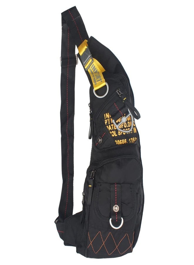 INNTURT Nylon Sling Bag Backpack Shoulder Bag Daypack Large Black - Image 1
