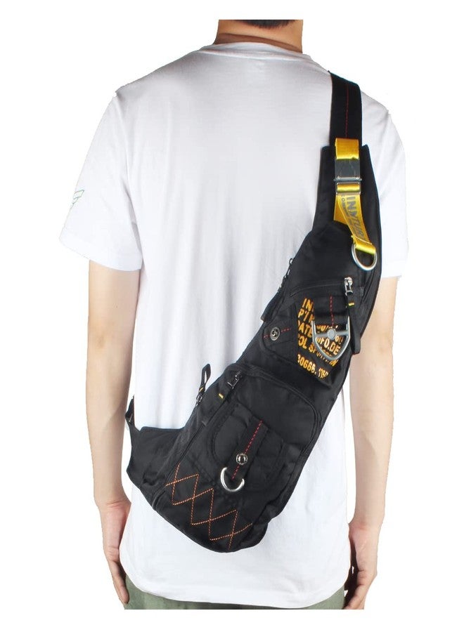 INNTURT Nylon Sling Bag Backpack Shoulder Bag Daypack Large Black - Image 3