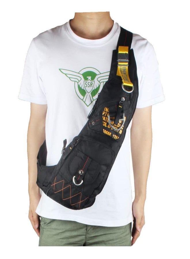 INNTURT Nylon Sling Bag Backpack Shoulder Bag Daypack Large Black - Image 2