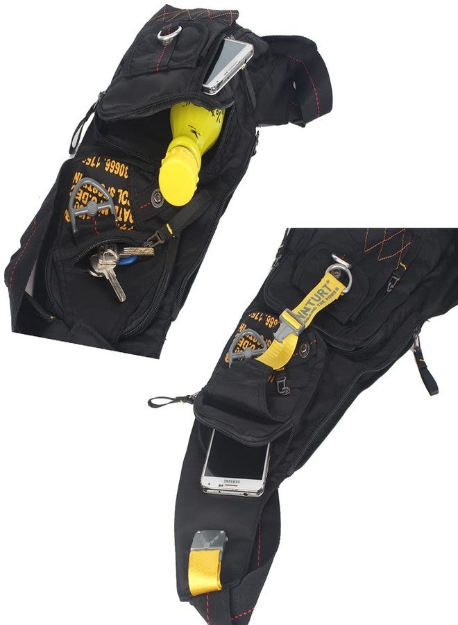 INNTURT Nylon Sling Bag Backpack Shoulder Bag Daypack Large Black - Image 5