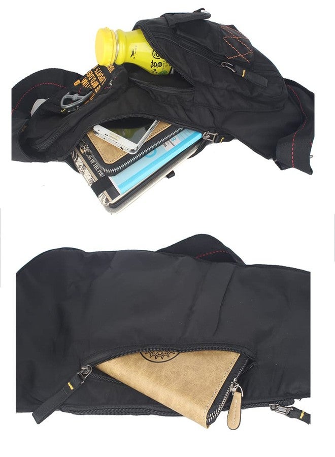 INNTURT Nylon Sling Bag Backpack Shoulder Bag Daypack Large Black - Image 4