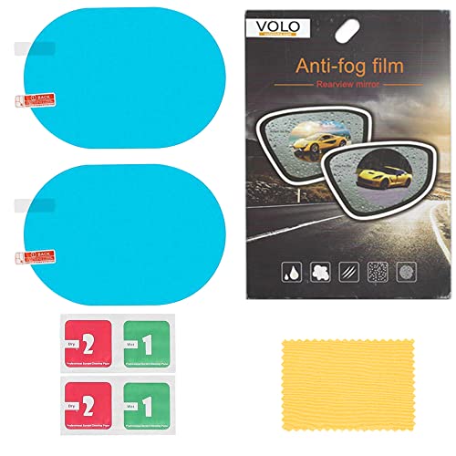 Volo Rainproof Car Rear View Mirror Protective Film, Anti Fog HD Side View Mirror Decal Anti Mist Anti Glare Anti Scratch Waterproof Clear Sticker for Car, Glass (100mmx145mm) - Pack of 2 pcs. - Image 1