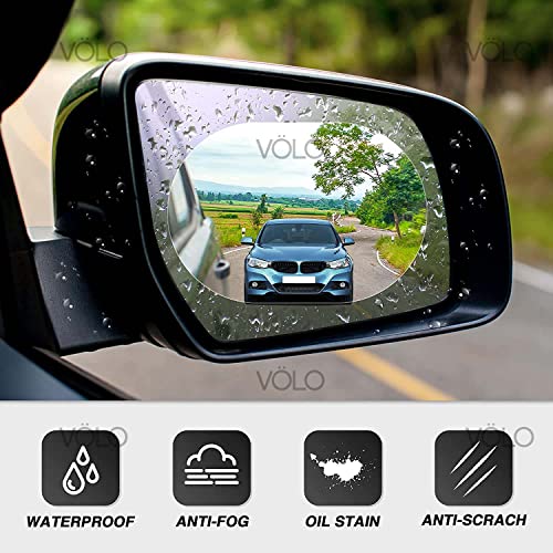 Volo Rainproof Car Rear View Mirror Protective Film, Anti Fog HD Side View Mirror Decal Anti Mist Anti Glare Anti Scratch Waterproof Clear Sticker for Car, Glass (100mmx145mm) - Pack of 2 pcs. - Image 4