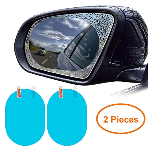 Volo Rainproof Car Rear View Mirror Protective Film, Anti Fog HD Side View Mirror Decal Anti Mist Anti Glare Anti Scratch Waterproof Clear Sticker for Car, Glass (100mmx145mm) - Pack of 2 pcs. - Image 2