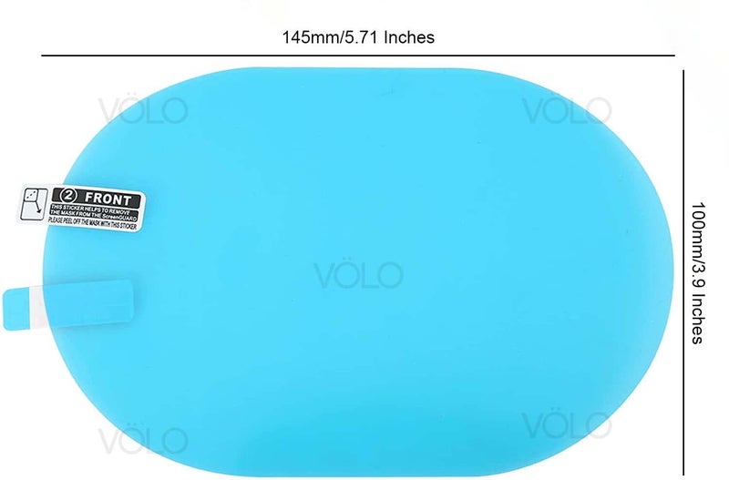 Volo Rainproof Car Rear View Mirror Protective Film, Anti Fog HD Side View Mirror Decal Anti Mist Anti Glare Anti Scratch Waterproof Clear Sticker for Car, Glass (100mmx145mm) - Pack of 2 pcs. - Image 3