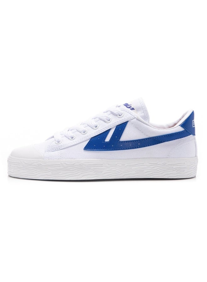 Warrior White & Blue Canvas Sneakers - Retro Style Breathable Casual Shoes for Daily Wear 37SIZE