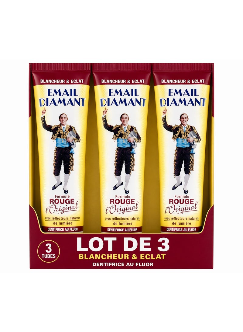 Email Diamant Red Toothpaste 75ml 3PCS– Whitening Toothpaste for Strong Teeth & Fresh Breath - Image 1