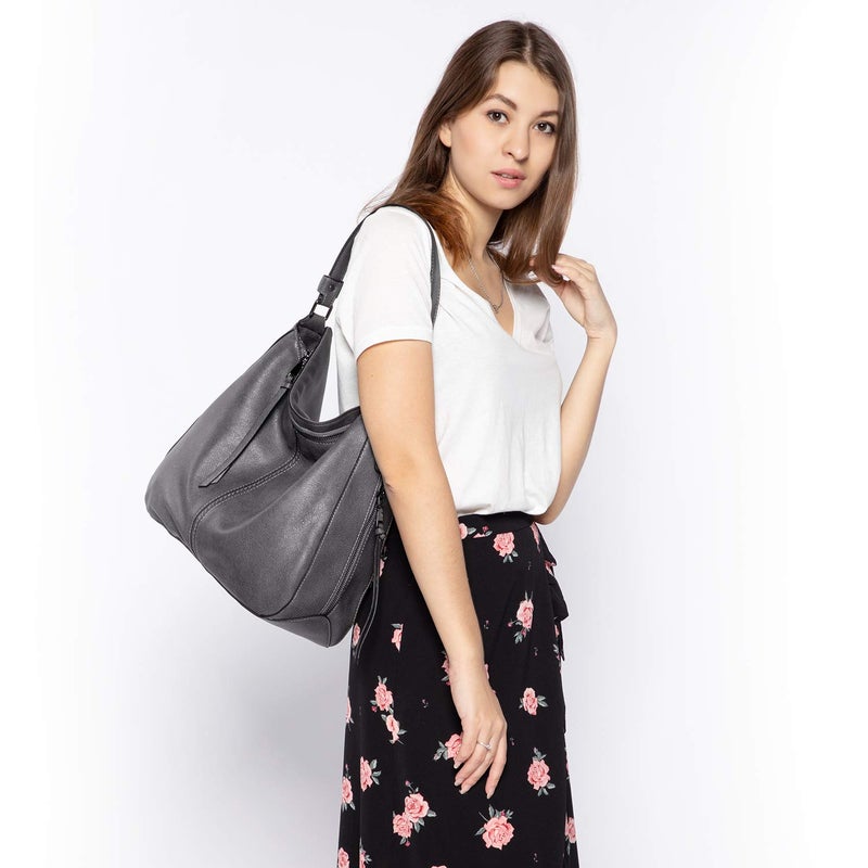 Realer Handbags for Women Hobo Purse Large Ladies Crossbody Shoulder Bag Faux Leather - Image 2