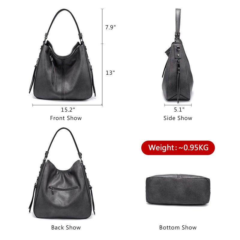 Realer Handbags for Women Hobo Purse Large Ladies Crossbody Shoulder Bag Faux Leather - Image 4