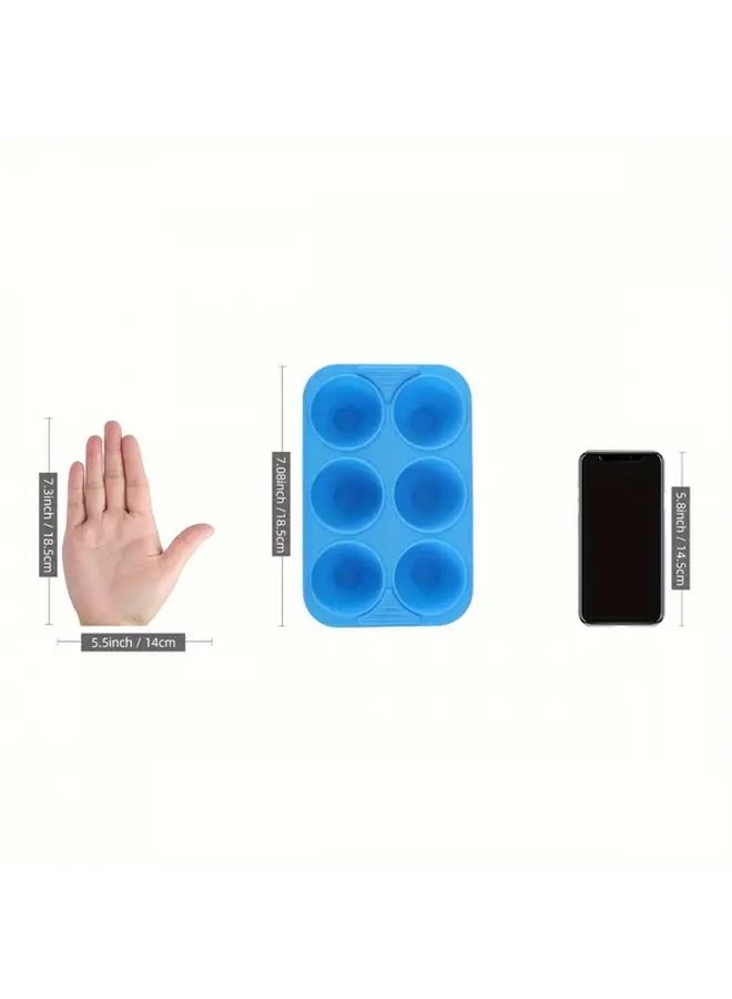 Black 1pc Food Grade Silicone 6 Hole Cake Pan for Air Fryer - Image 2