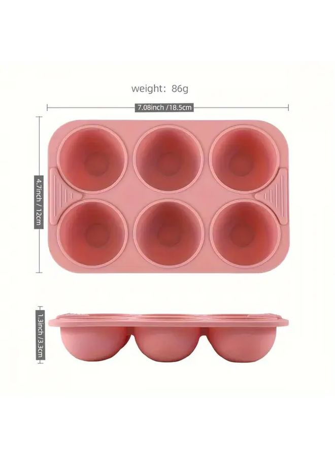Black 1pc Food Grade Silicone 6 Hole Cake Pan for Air Fryer - Image 4