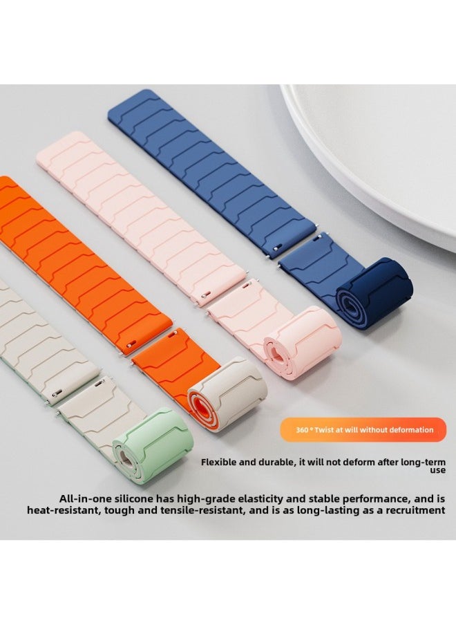 Generic - For huawei GT5 Watch With GT4 Armor Magnetic Loop Watch With Watch Magnetic Silicone 22/20mm Strap-Color:Gray+orange-Specifications:22MM - Image 1