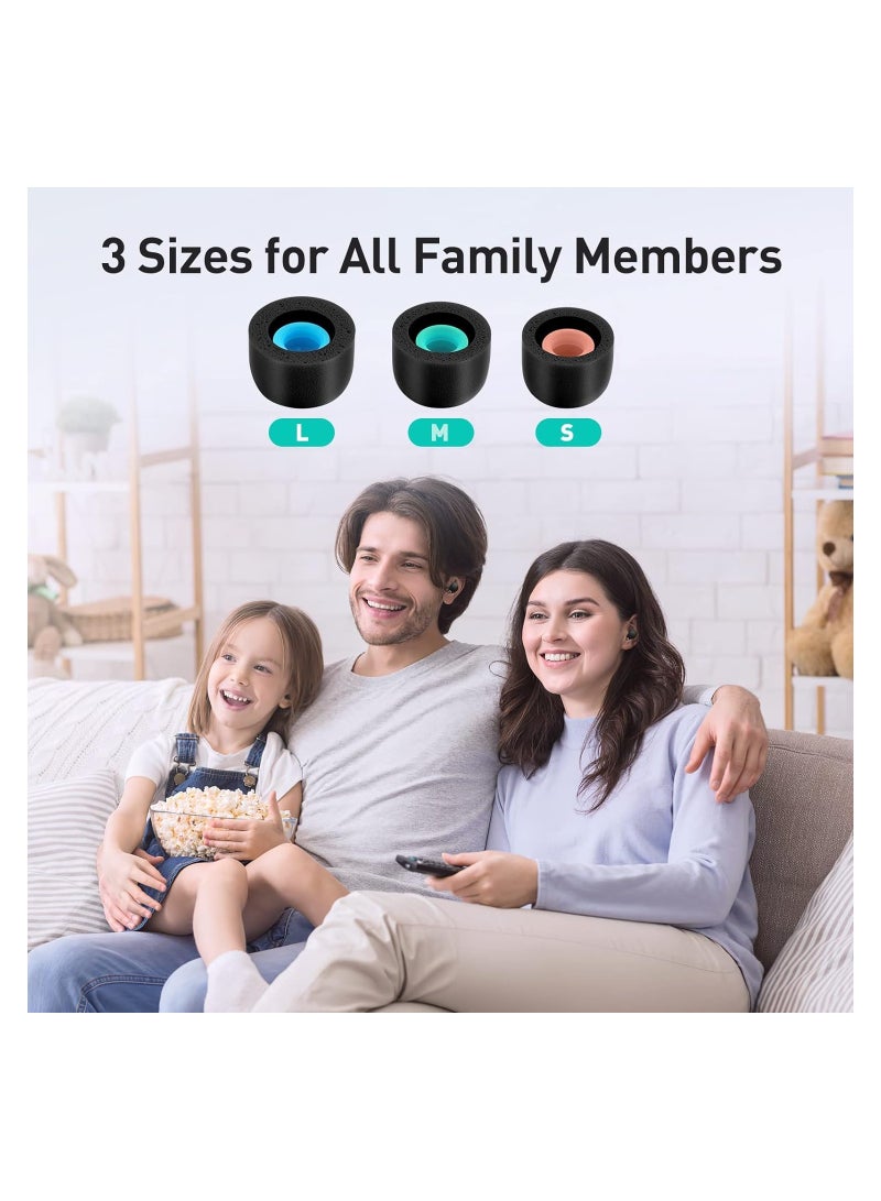 KASTWAVE Memory Foam Tips for Sony WF-1000XM4 / WF-1000XM3, Anti-Slip Replacement Ear Tips for Sony True Wireless Earphones, Fit in The Charging Case, Perfect Noise Cancellation, 3 Pairs (Assorted Size, Black) - Image 3