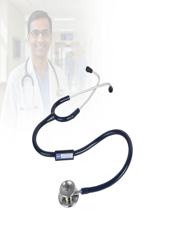 BPL Medical Technologies ST-03 Brass Dual Adult Chest Piece Stethoscope|High Acoustic Level, Versatile Chestpiece for Adult & Pediatric Use|Medical Instrument for Auscultation - Blue - Image 1