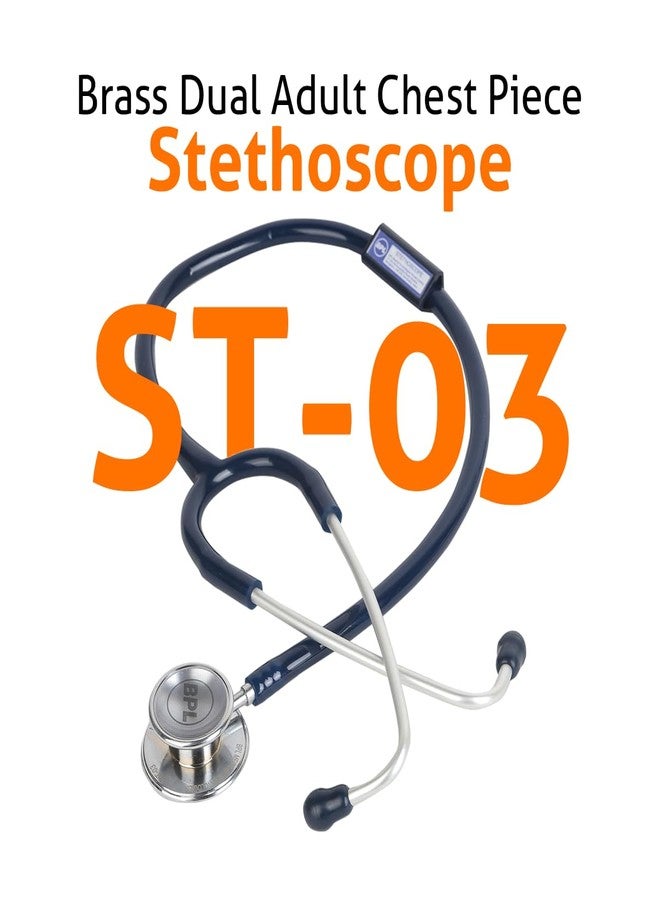 BPL Medical Technologies ST-03 Brass Dual Adult Chest Piece Stethoscope|High Acoustic Level, Versatile Chestpiece for Adult & Pediatric Use|Medical Instrument for Auscultation - Blue - Image 5