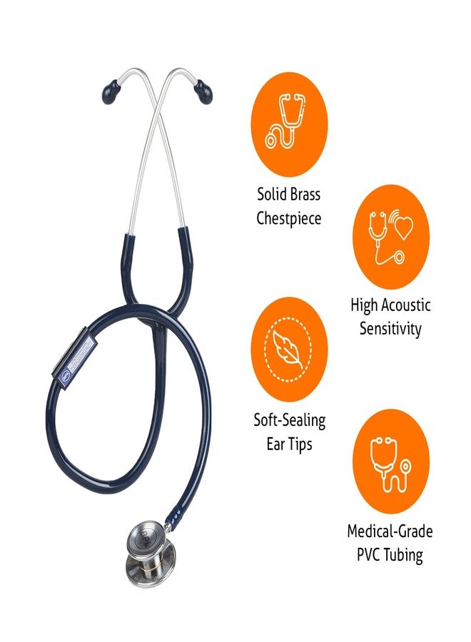 BPL Medical Technologies ST-03 Brass Dual Adult Chest Piece Stethoscope|High Acoustic Level, Versatile Chestpiece for Adult & Pediatric Use|Medical Instrument for Auscultation - Blue - Image 3