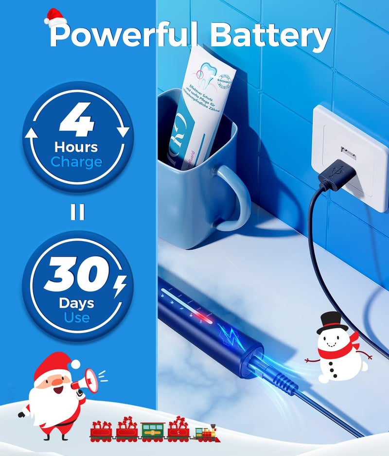 TEETHEORY Electric Toothbrush for Adults with 8 𝐁𝐫𝐮𝐬𝐡 𝐇𝐞𝐚𝐝𝐬, Sonic Electric Toothbrush with 40000 VPM Deep Clean 5 Modes, Rechargeable Toothbrushes Fast Charge 4 Hours Last 30 Days - Image 5