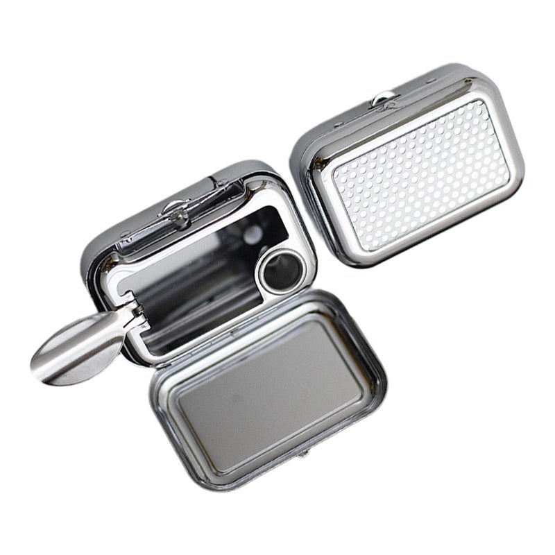 Portable Small Metal Ashtray With Lid And Snuffer For Travel Car Home - Image 5