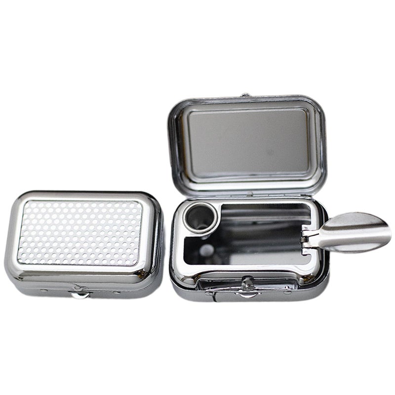 Portable Small Metal Ashtray With Lid And Snuffer For Travel Car Home - Image 2