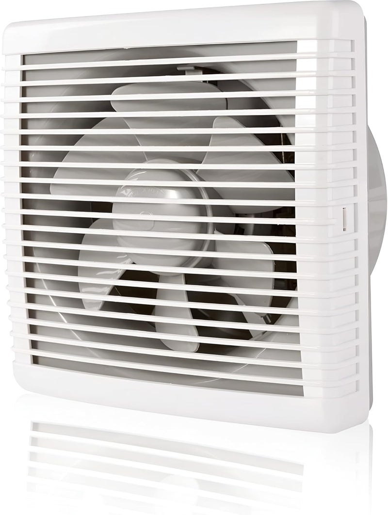 Ventilation Exhaust Fan with Automatic Shutter - Low-Noise Window Mount for Kitchen, Bathroom, Office & Home Air Circulation (6-INCH, White) - Image 1