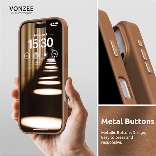 VONZEE Hybrid Shockproof Back Cover Case Compatible with iPhone 17 Pro 6.3'', TPU+ Polycarbonate Transparent Anti-Yellow Non-Slip Full-Body Protection Back Phone Case - Orange - Image 5